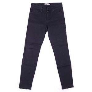 JUST U.S.A. Skinny Jeans Women 28 Black Denim Raw Hem Stretchy Mall Goth Edgy